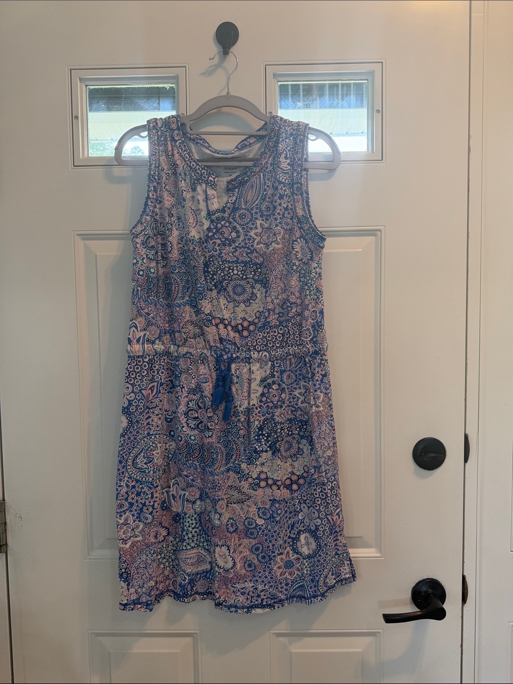 Talbots Blue & Pink Paisley Drawstring Sundress